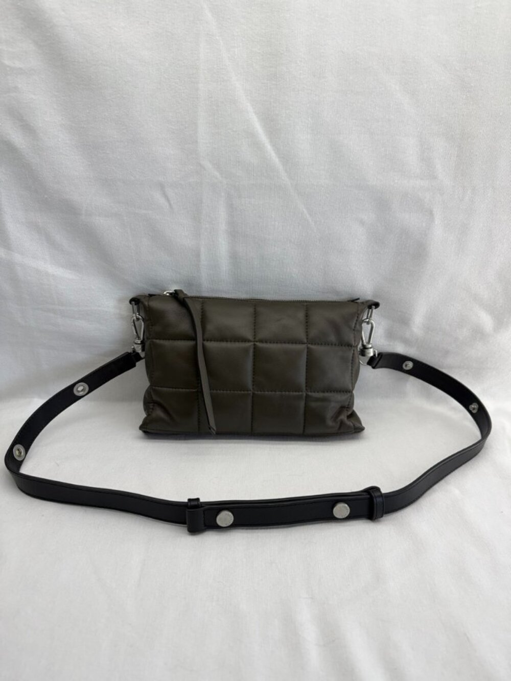 All Saints Eve Leather Quilted Crossbody Bag - Green
